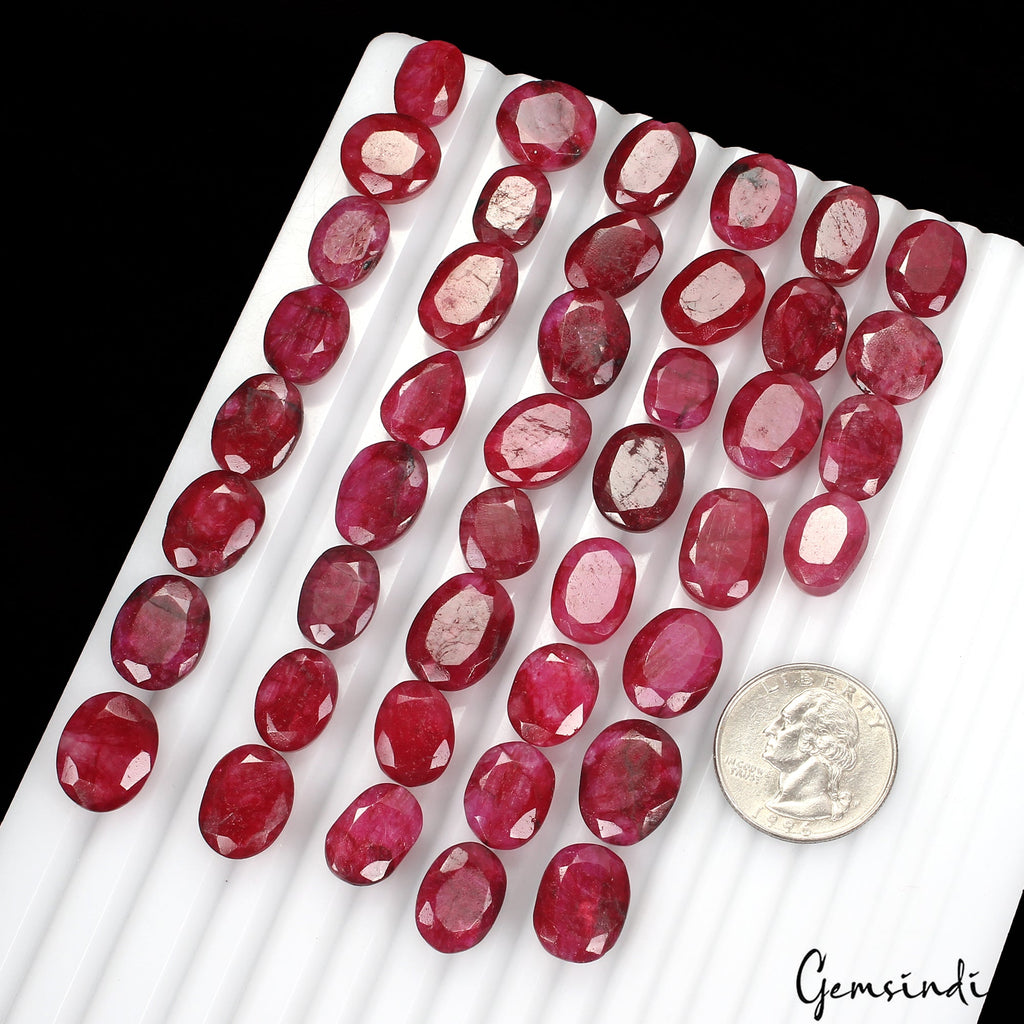 380 Ct Natural Red Pink Beryl Mix Faceted Loose Wholesale Gemstone Lot 43 Pcs