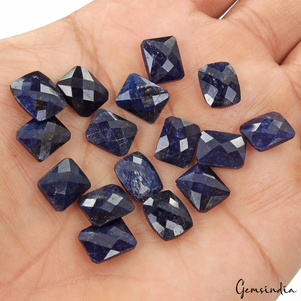 10-12mm Natural Blue Sapphire Octagon Checker Cut Loose Gemstones~77.00Ct/16 Pcs