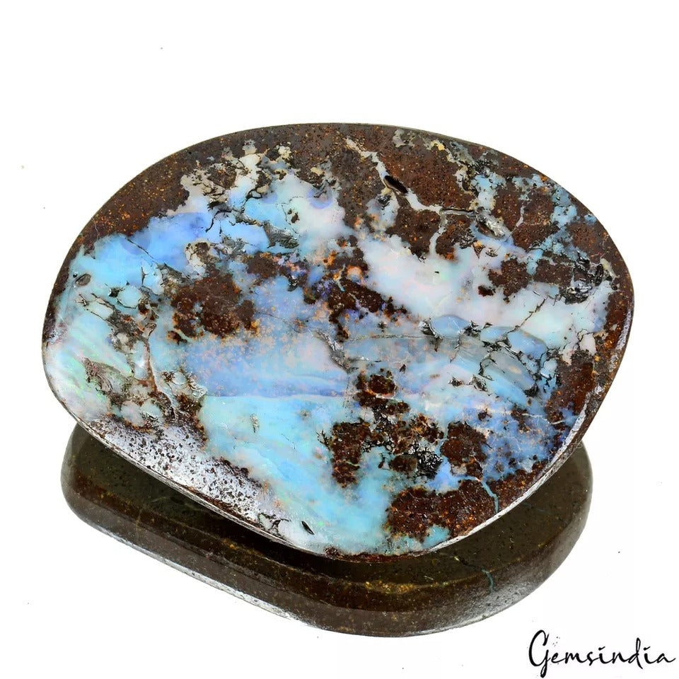 155+Ct Natural Untreated Australian Boulder Opal Fancy Cab Loose Gem For Pendant