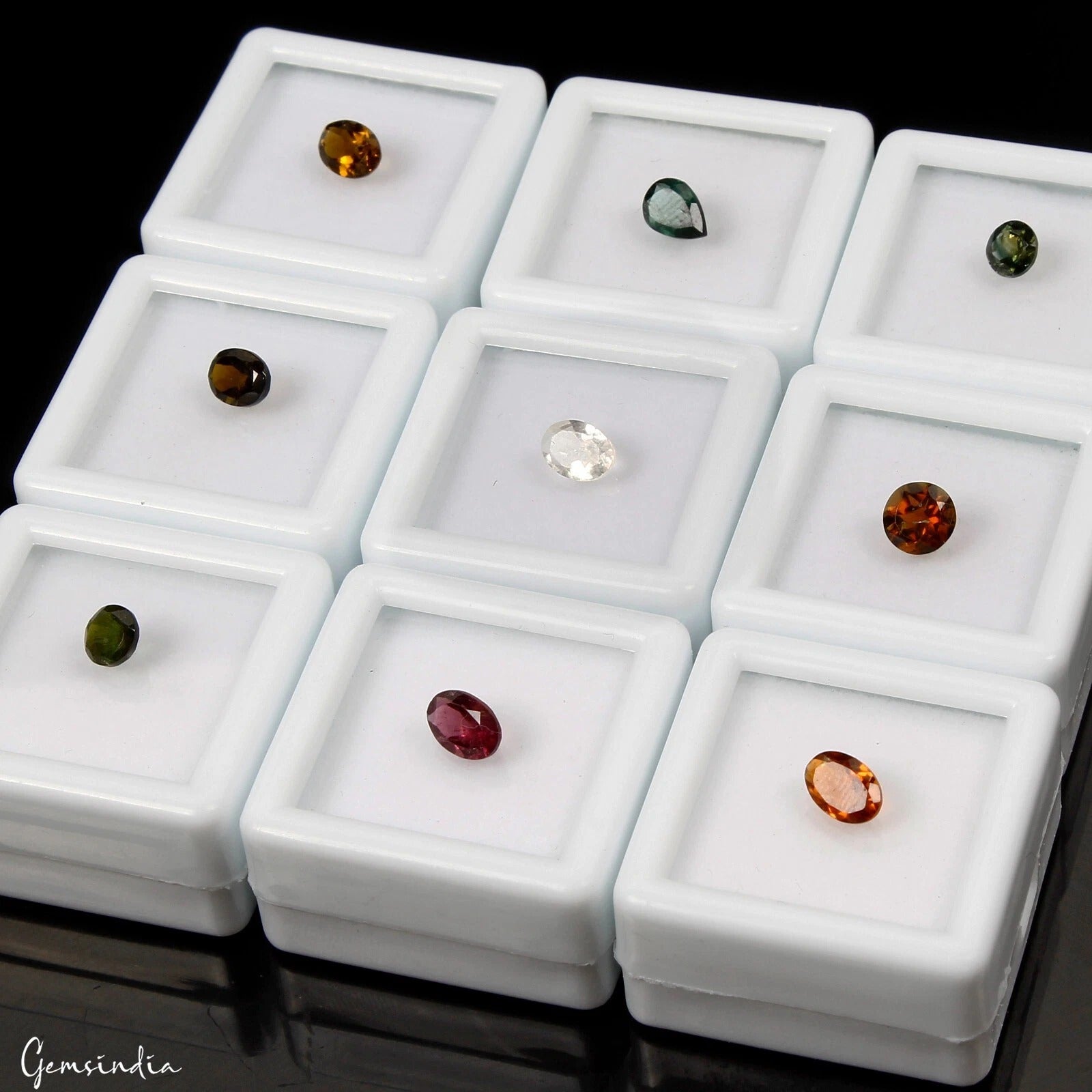 6.20 Ct/9 Pcs Natural Multi Tourmaline Mix Cut Loose Sparkling Gemstones 4mm-7mm