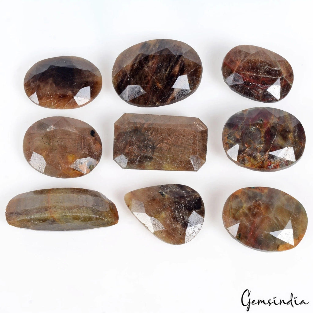 720 Ct/9 Pcs Natural Untreated Brown Sapphire Mixed Cut Loose Wholesale Gems Lot