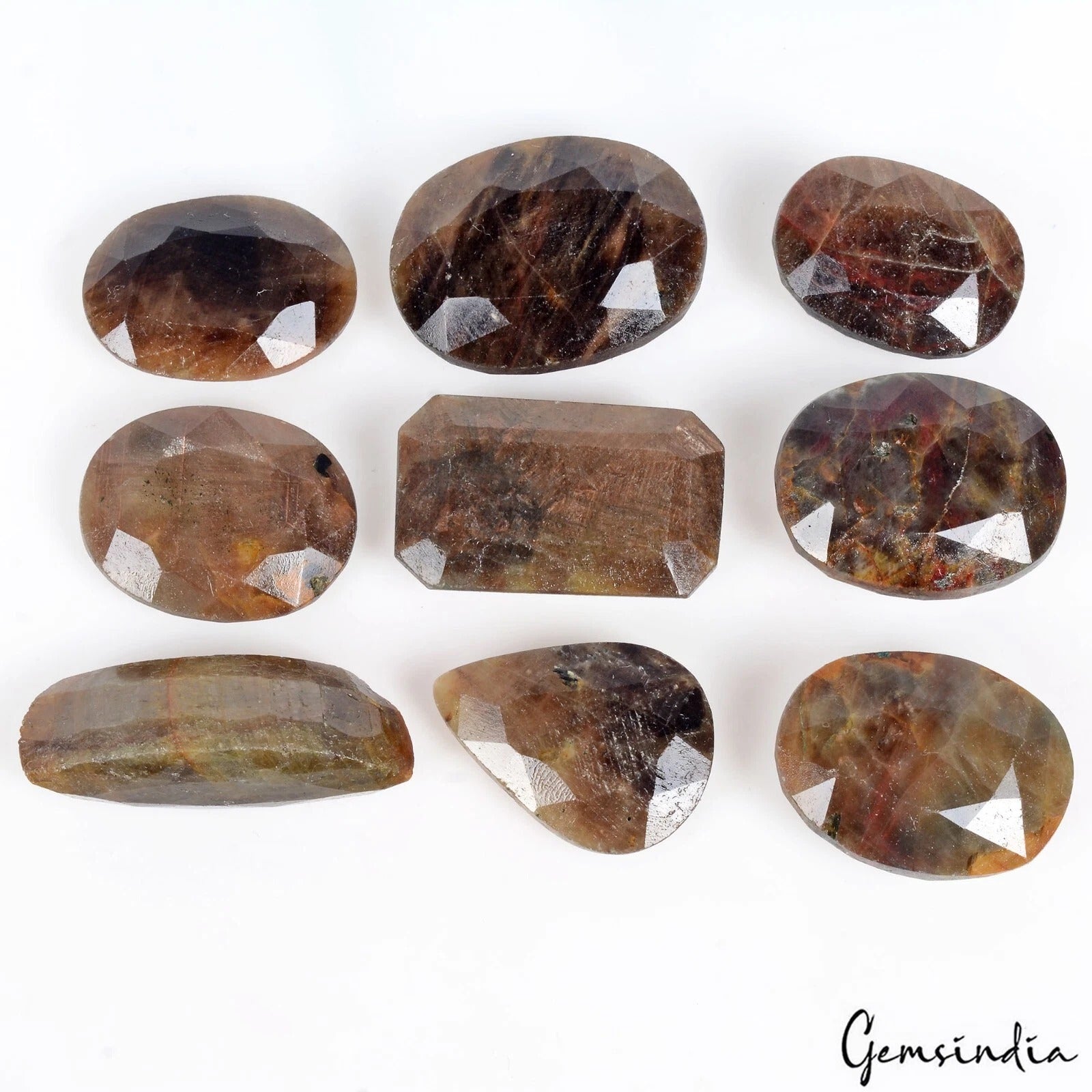 720 Ct/9 Pcs Natural Untreated Brown Sapphire Mixed Cut Loose Wholesale Gems Lot