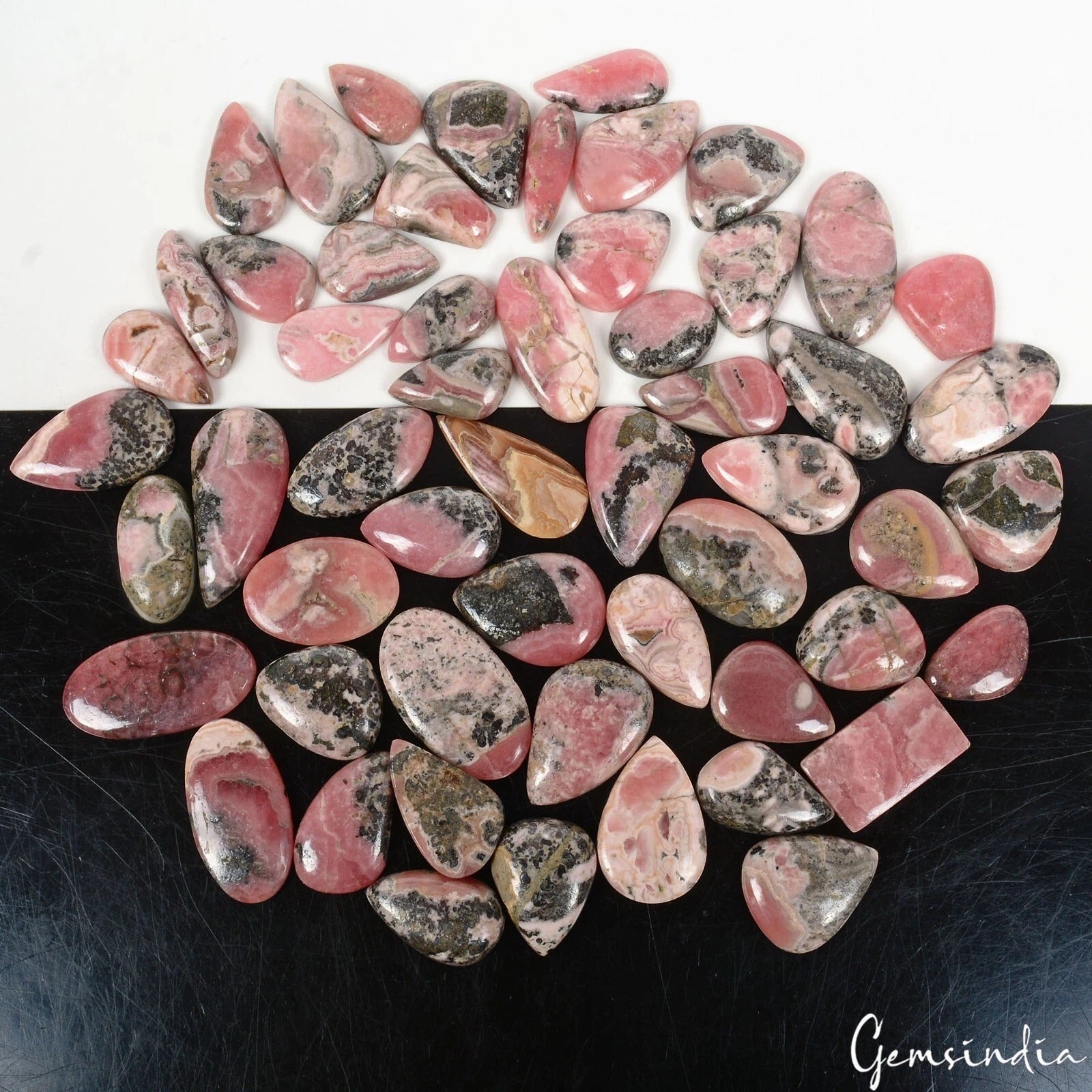 1100 Ct Natural Rhodochrosite Mix Cabochon Loose Untreated Designer Gemstone~55P