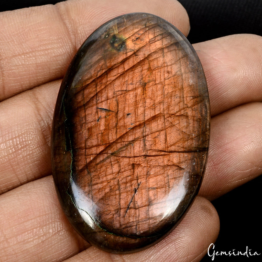 Certified 108.70 Ct Natural Pink Purple Shine Labradorite Oval Cab Polished Gem