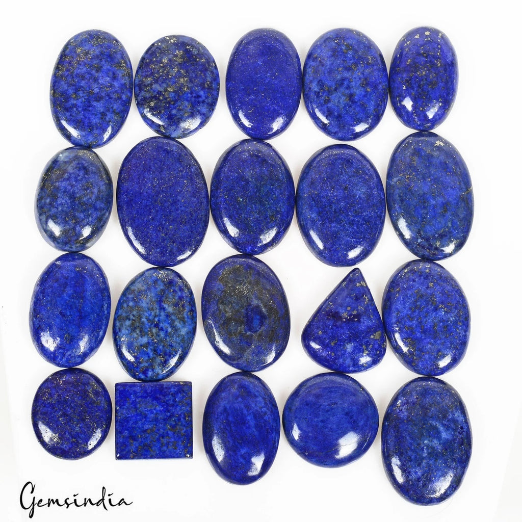 Lapis Lazuli Lot, Cabochon, Color Enhanced, Blue — 20 Pieces, 18mm To 33mm, 640 Ct, Afghanistan
