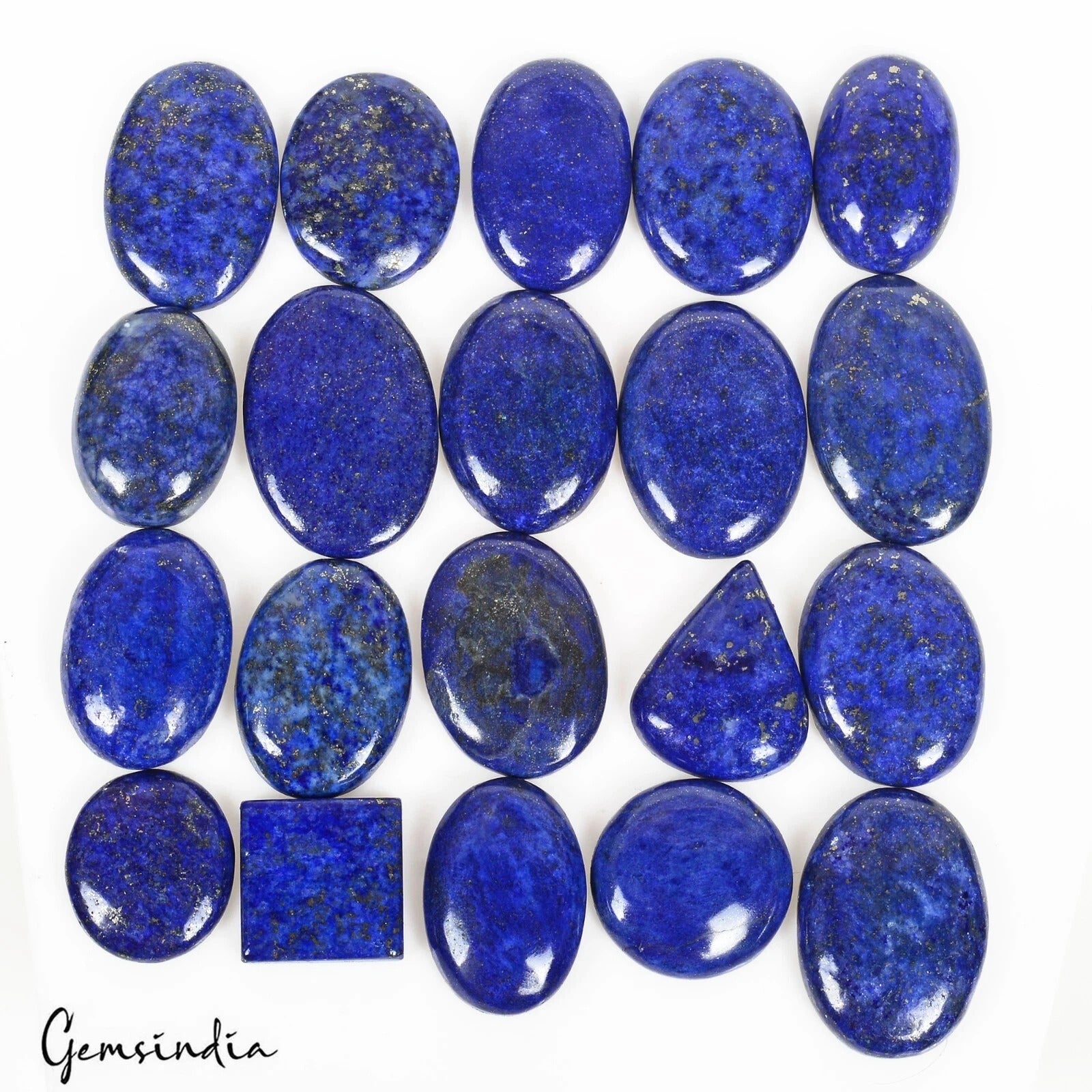 Lapis Lazuli Lot, Cabochon, Color Enhanced, Blue — 20 Pieces, 18mm To 33mm, 640 Ct, Afghanistan