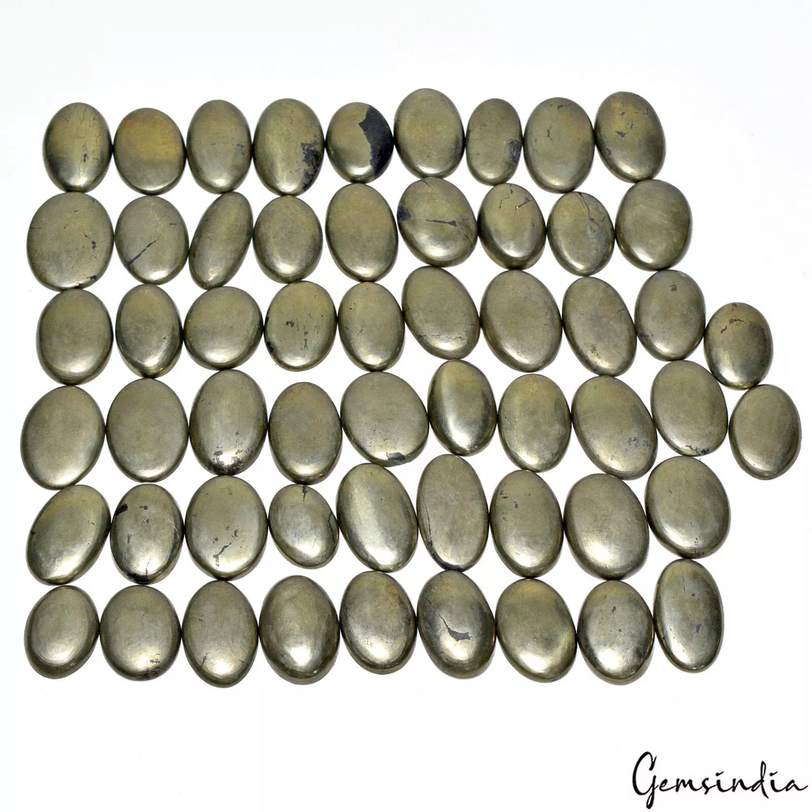 2000 Ct/56 Pc Natural Apache Gold Pyrite Oval Cabochon Loose Untreated Gemstones