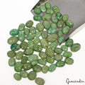 700 Ct/66 Pcs Natural Green Brazilian Emerald Oval Cut Hand Carved Loose Gem Lot