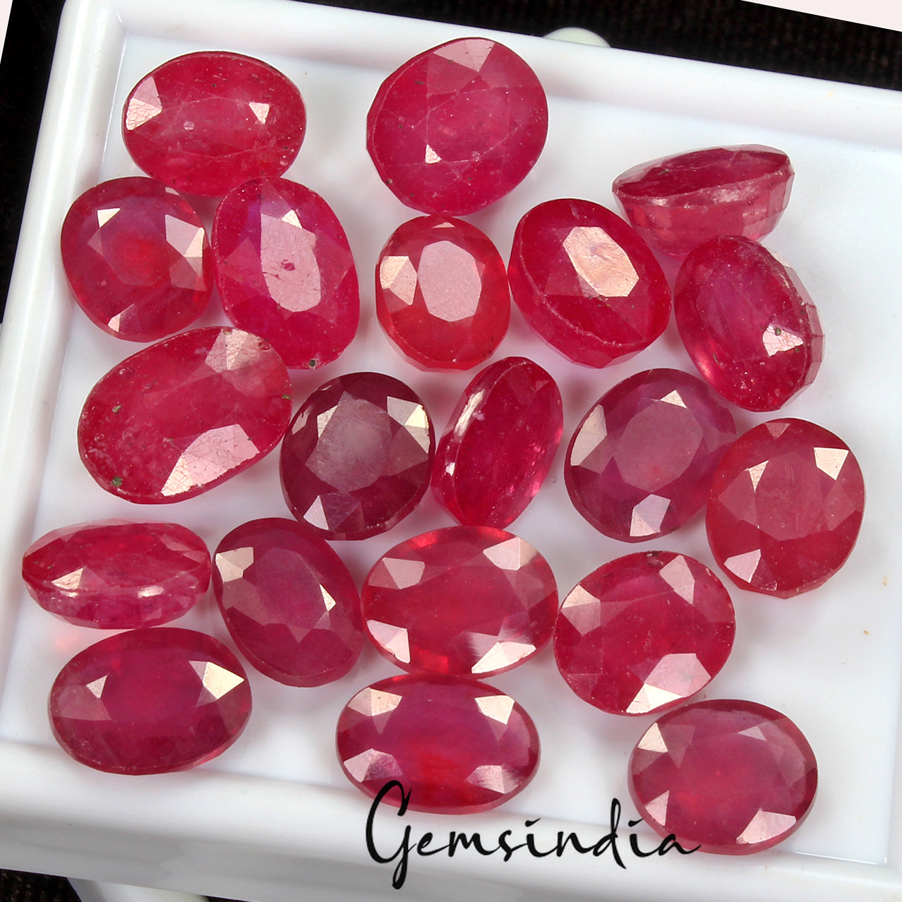 Red Ruby Natural 125.40 Ct 10-14mm Oval Cut Faceted Certified Loose Gemstone Lot