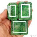 1500 Cts/3 Pcs Natural Brazilian Green Emerald Octagon Cut Wholesale Gems Lot