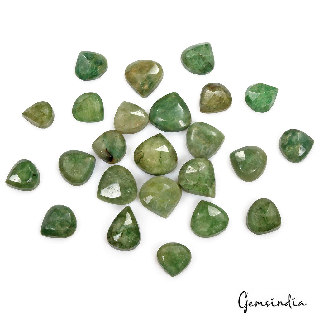 Emerald Lot, Loose Gemstone, Color Enhanced, Green — 24 Pieces, 14mm to 20mm, 340 Ct, Brazil