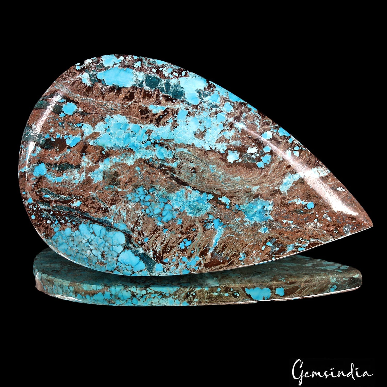 Huge 280 Cts USA Arizona Spiderweb Blue Turquoise Oval Cabochon Loose Gemstone