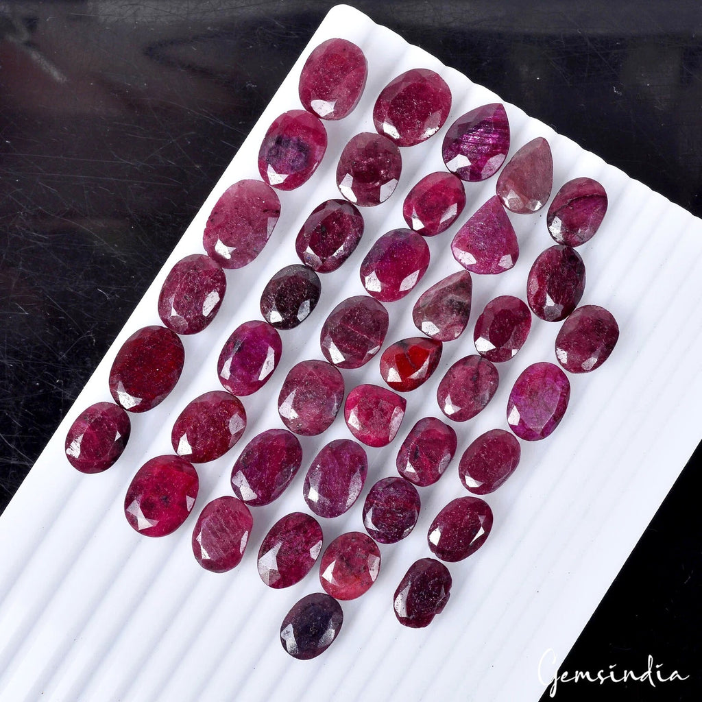 40 Pcs Natural Red Ruby Mix Cut Loose 15mm-21mm Gemstones Wholesale Lot~ 730 Cts