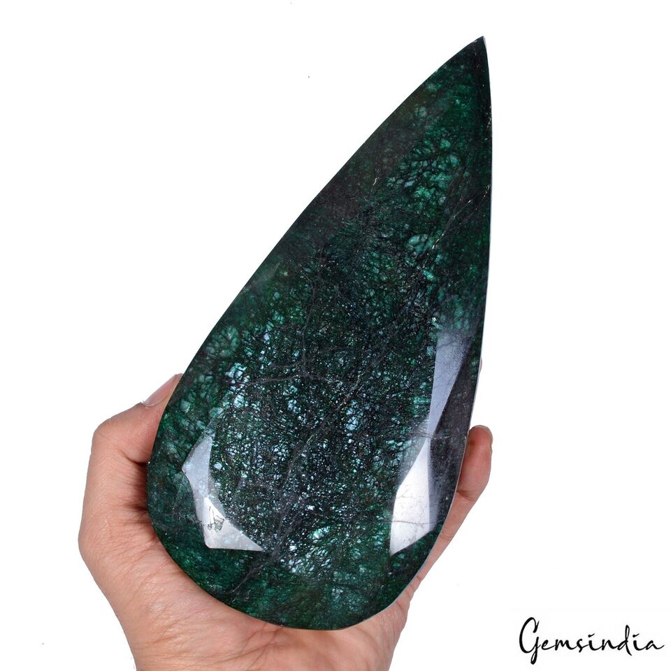 Emerald Loose Gemstone, Color Enhanced, Green — 8x4x2.5 Inch, 9300 Ct (1.86 Kg), Brazil
