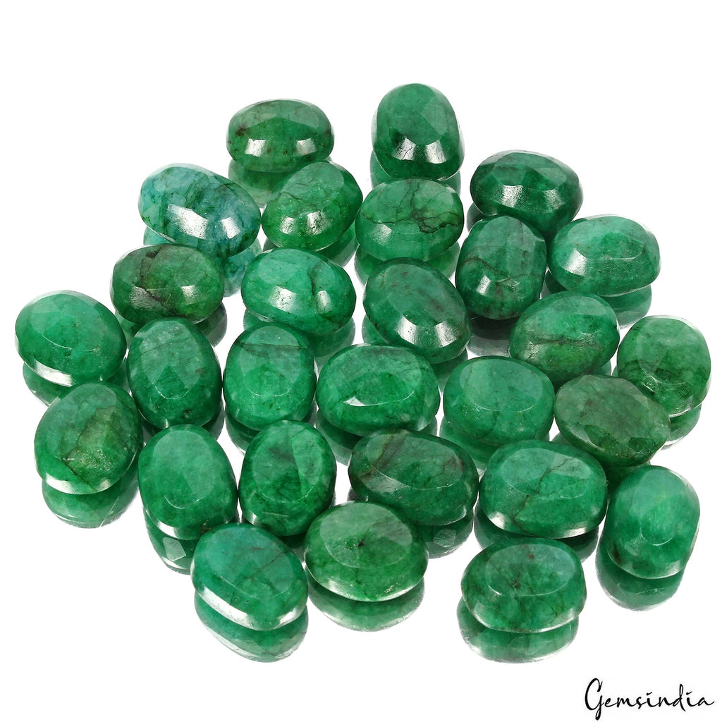 500 Ct Natural Green Brazilian Emerald Oval Cut Faceted Loose Wholesale Gems Lot