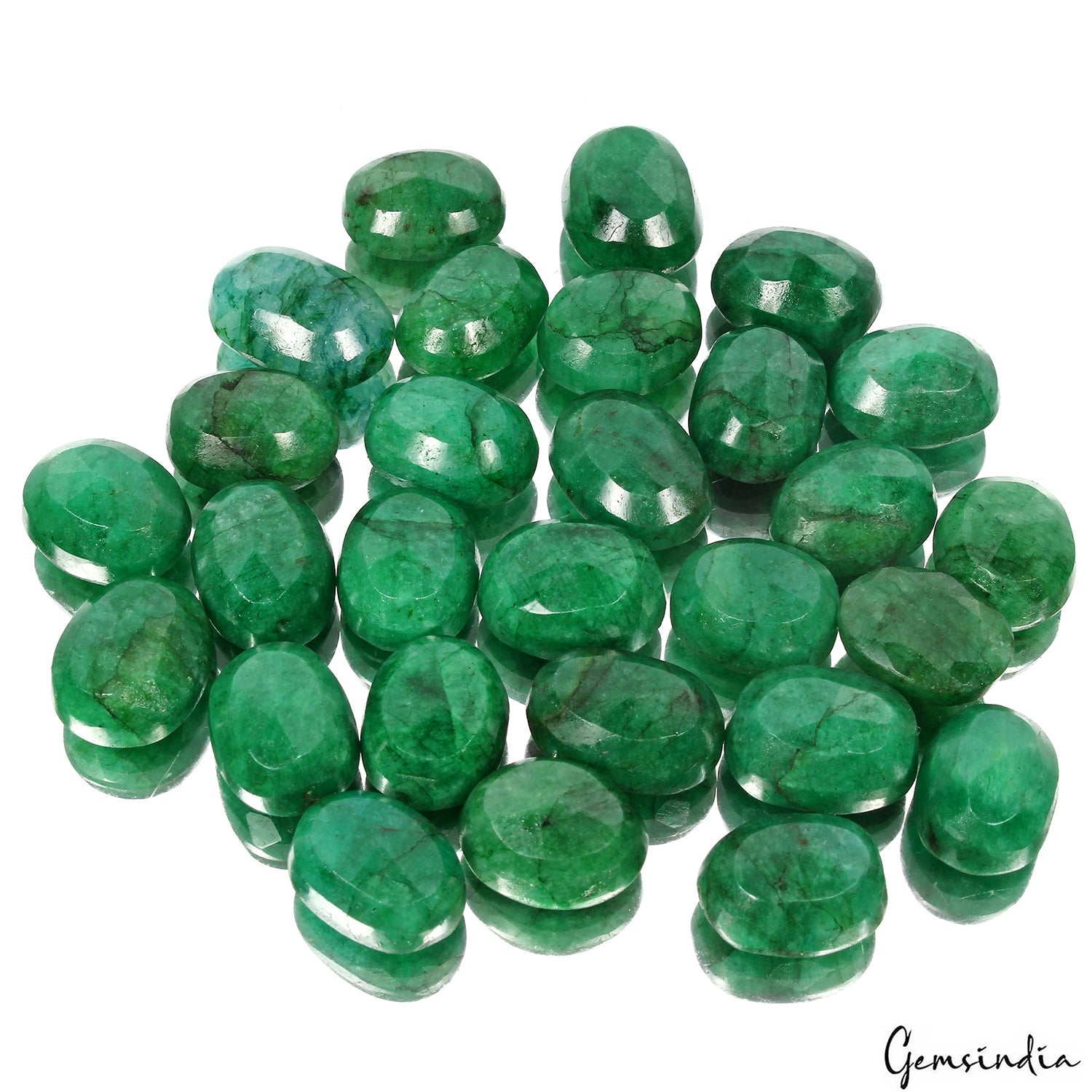 500 Ct Natural Green Brazilian Emerald Oval Cut Faceted Loose Wholesale Gems Lot