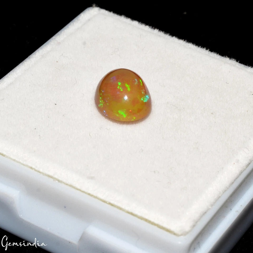 2 Cts Ethiopian Opal 9x7mm Top Quality Flash Oval Cabochon Certified Gemstone