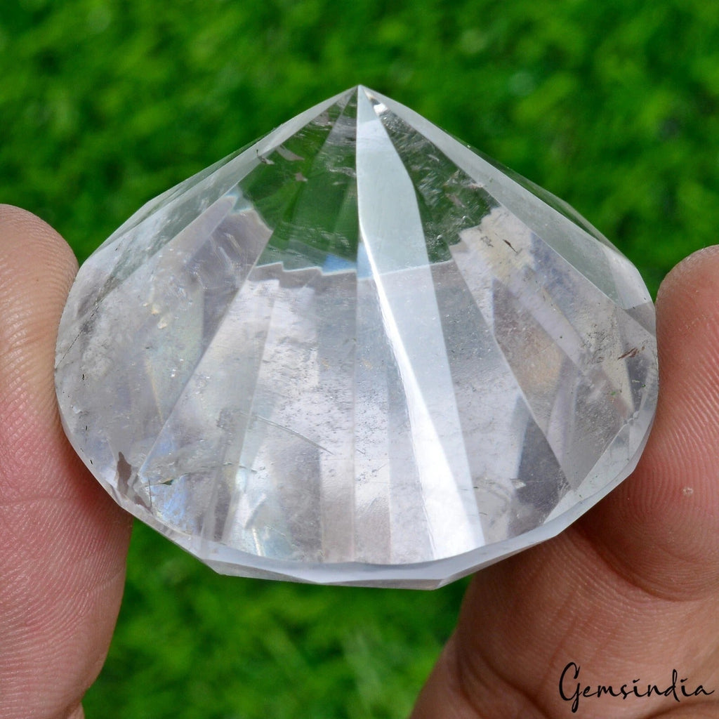 235.50 Cts Natural Diamond Cut White Quartz Crystal Mineral Loose Huge Size Gem