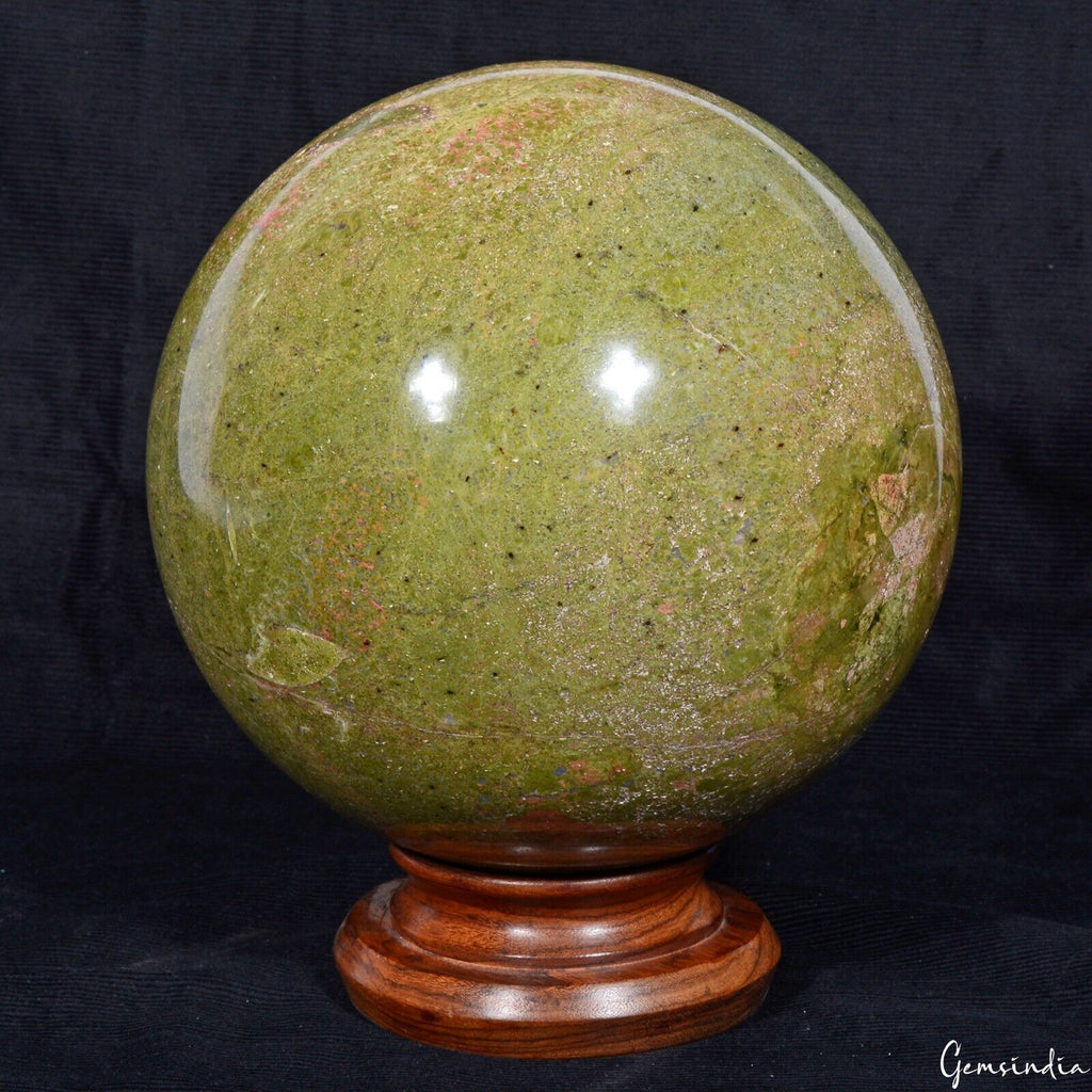Unakite Sphere, Untreated, Red — 7" in diameter, 9.2 Kg (46000 Ct), Madagascar