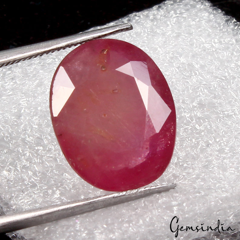 Certified 10.40 Ct Natural Untreated Red Ruby Oval Faceted Gems From Mozambique