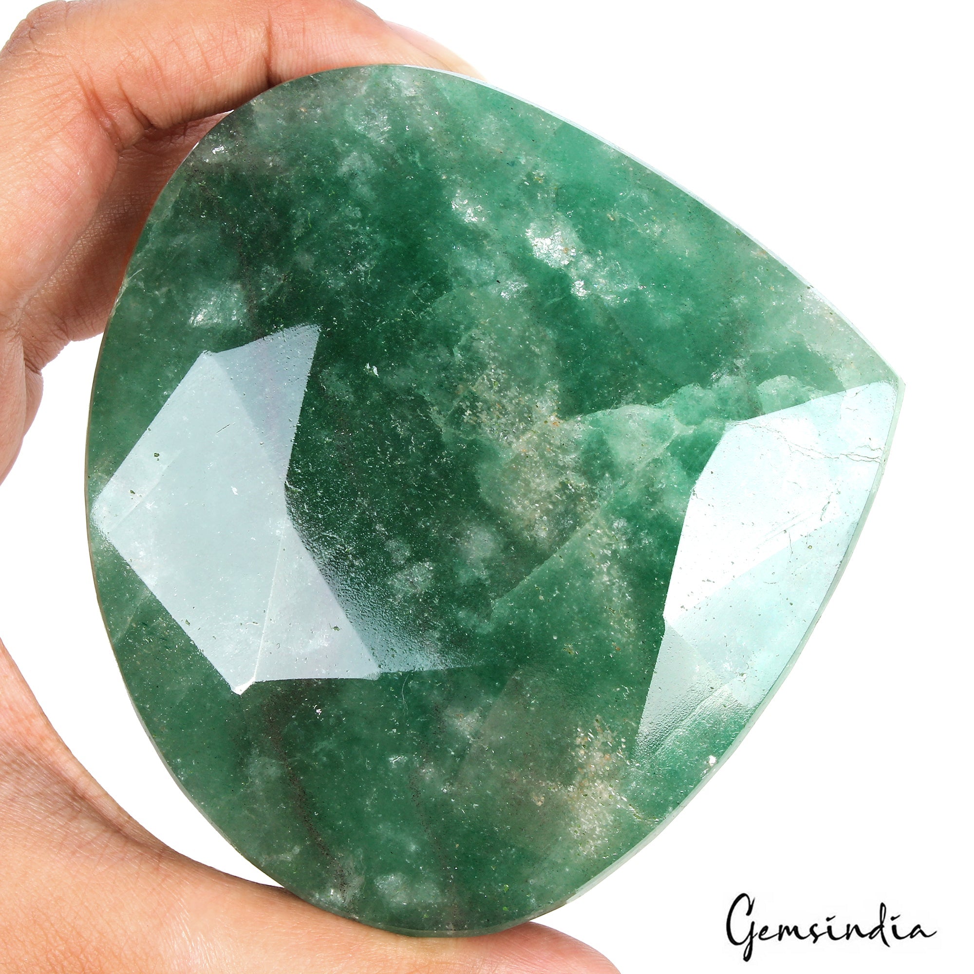 2230 Ct Natural Green Strawberry Quartz Pear Faceted Earth Mined Loose Gemstone