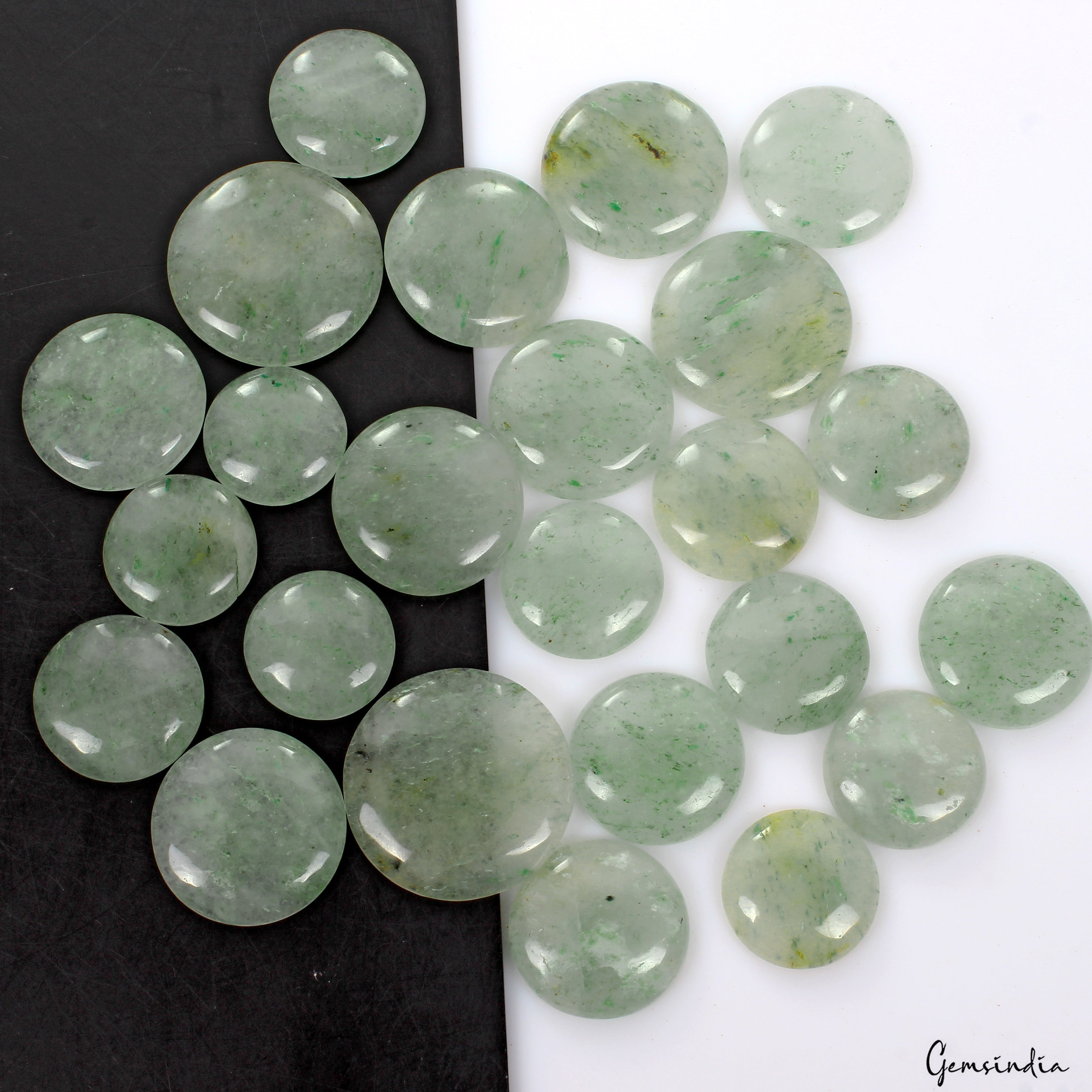 Natural Green Aventurine Round Cabochon Loose 22-36mm Untreated Gemstones~1050Ct