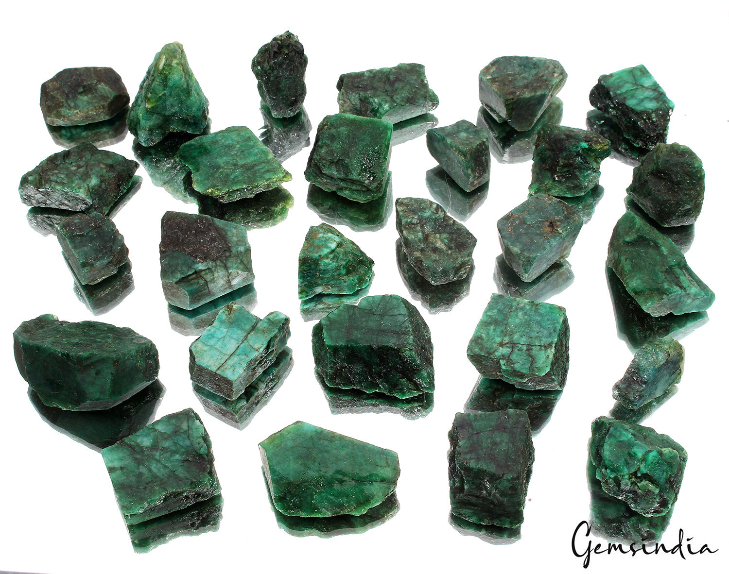 1.54 Kilo Natural Green Colombian Emerald Raw Uncut Freefome Loose Gems Lot 27Pc