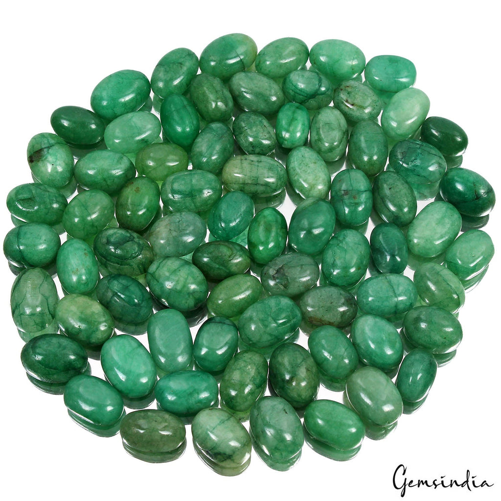 400 Ct Natural Green Brazilian Emerald Oval Cab Loose Wholesale Gems Lot 72 Pcs