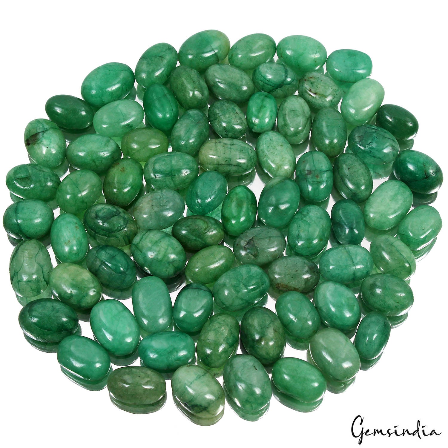 400 Ct Natural Green Brazilian Emerald Oval Cab Loose Wholesale Gems Lot 72 Pcs