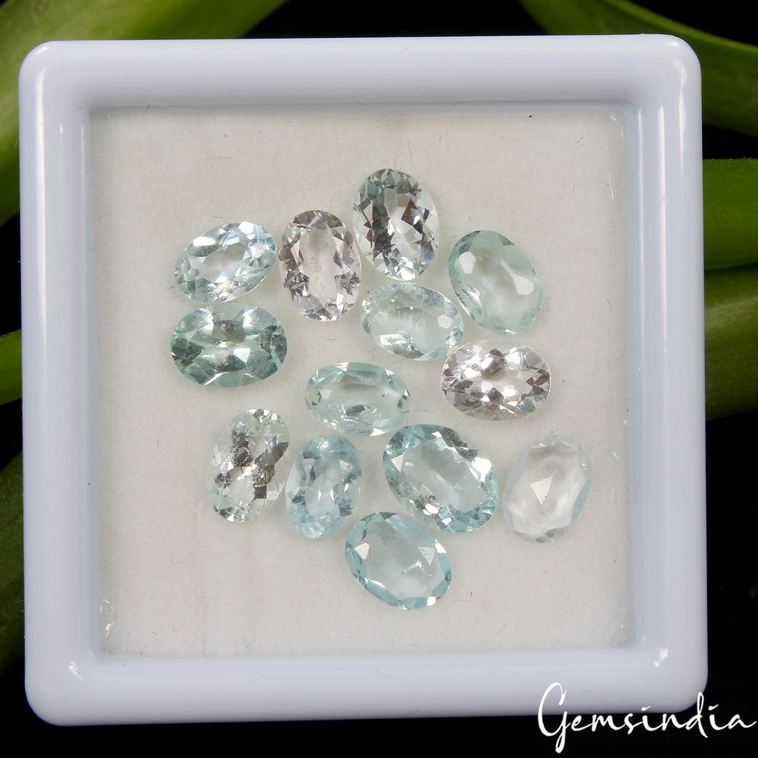 8.60 Ct Natural Blue Aquamarine Untreated 6mm-8mm Oval Cut Loose Gemstones ~13 P