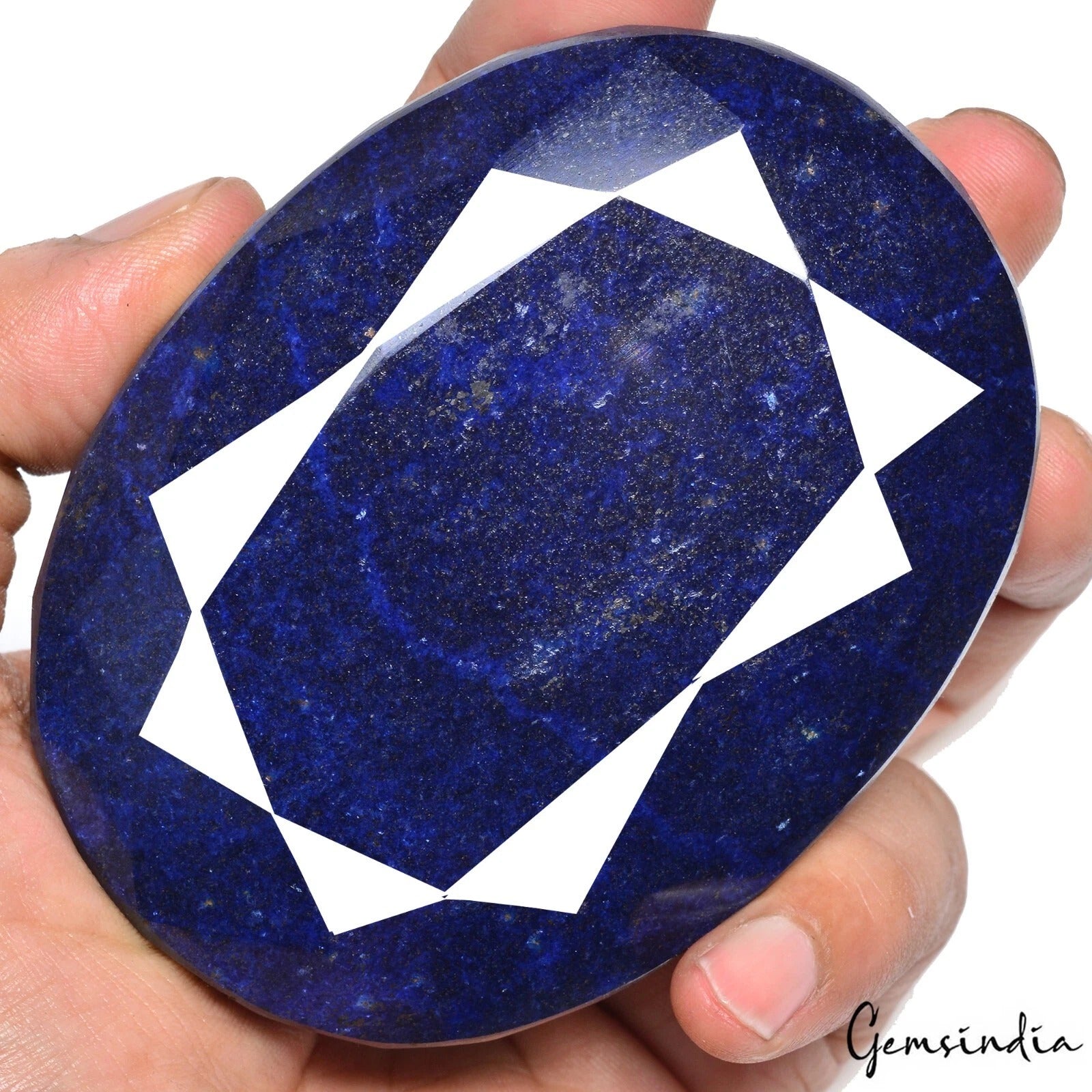 African Blue Sapphire Loose Gemstone, Oval Cut, Color Enhanced — 95x72x31mm, 2600 Ct, Africa