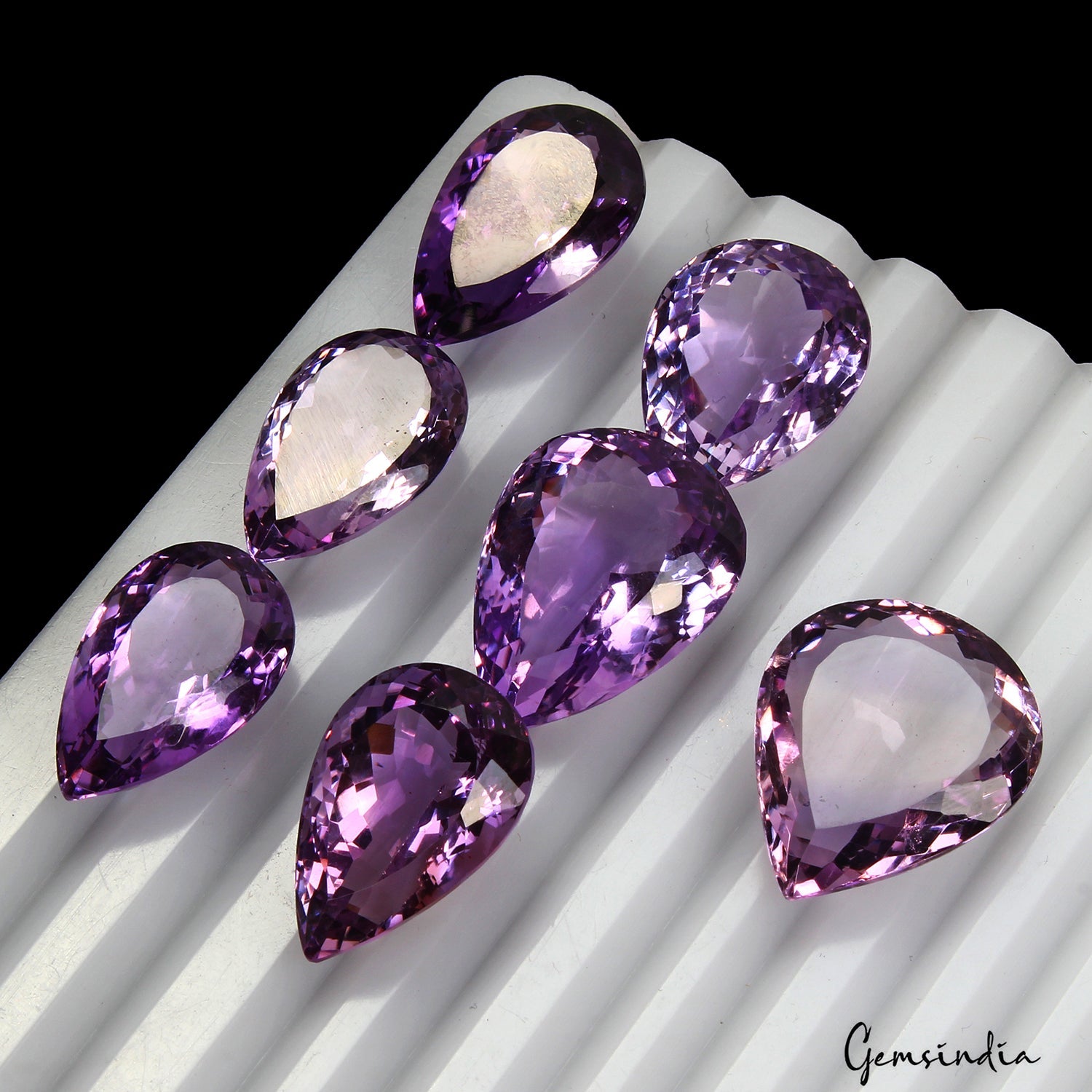 116.80 Ct Natural Untreated Purple Amethyst Mix Faceted Loose Gemstone Lot 7 Pcs