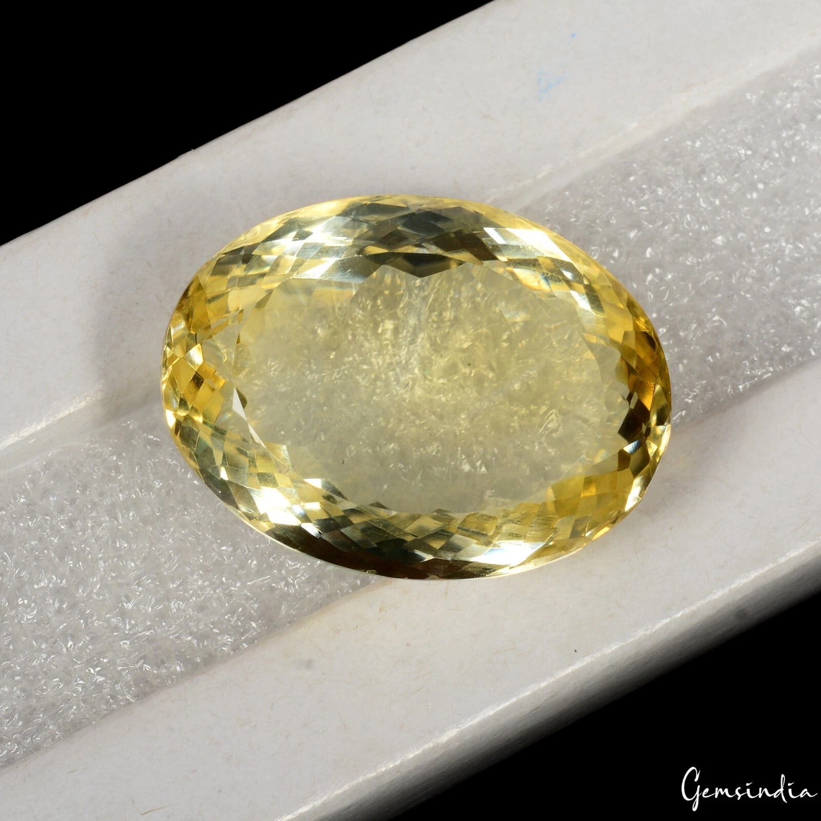 Certified 37.70 Cts Natural Untreated Brazilian Yellow Citrine Oval Cut Rare Gem