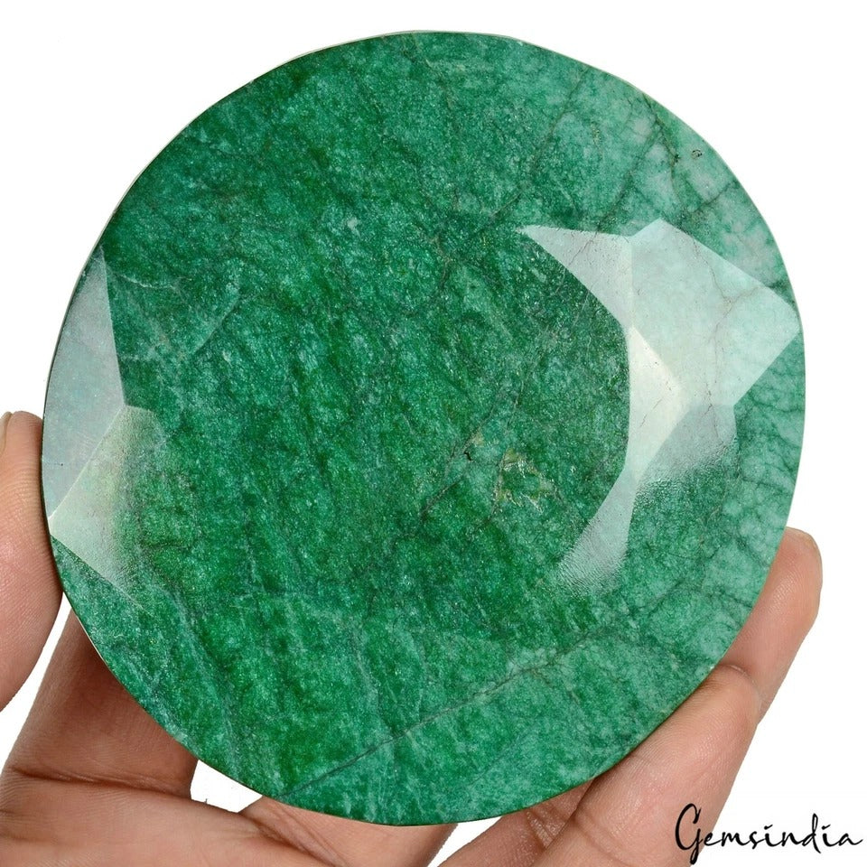 1840 Ct Natural Brazilian Top Green Emerald Oval Faceted Cut Huge Size Loose Gem