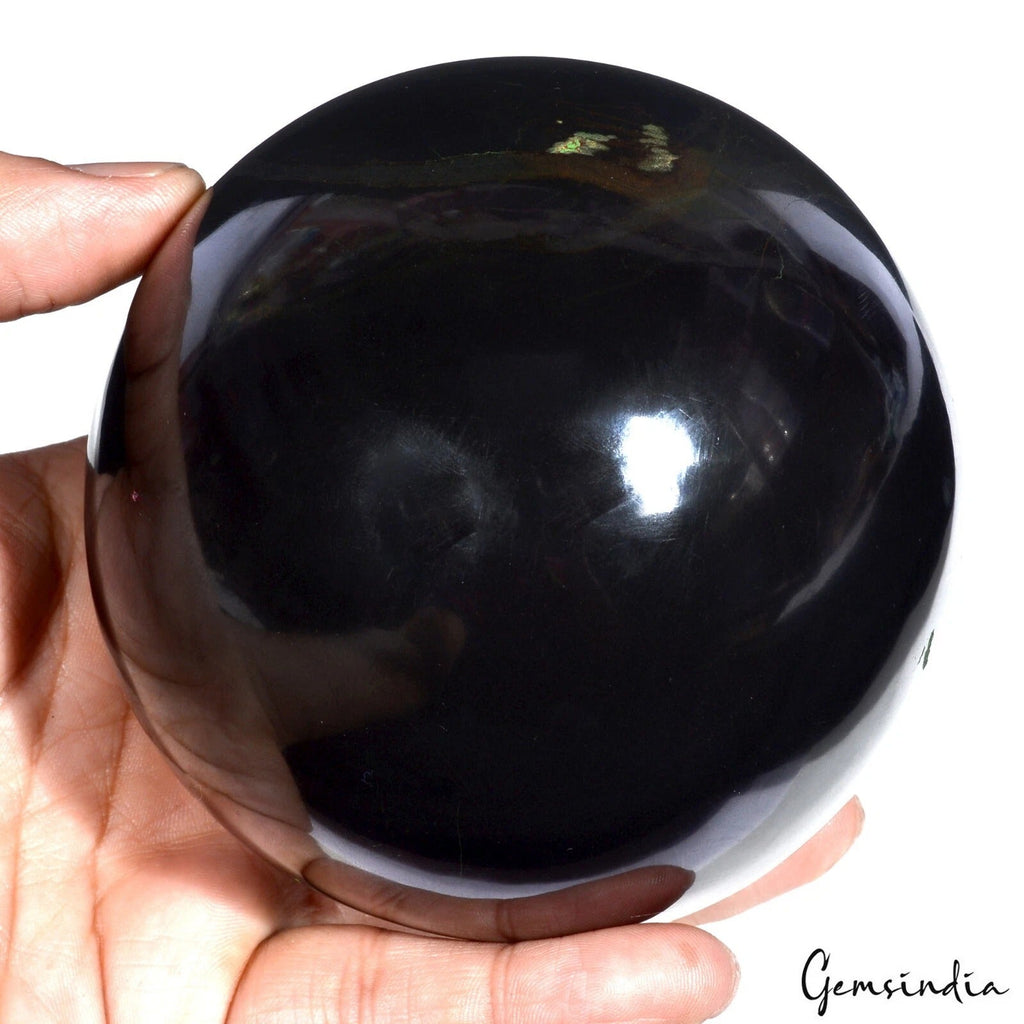 1.5Kilo Black Obsidian Sphere Large Crystal Ball Chakra Healing Meditation Stone