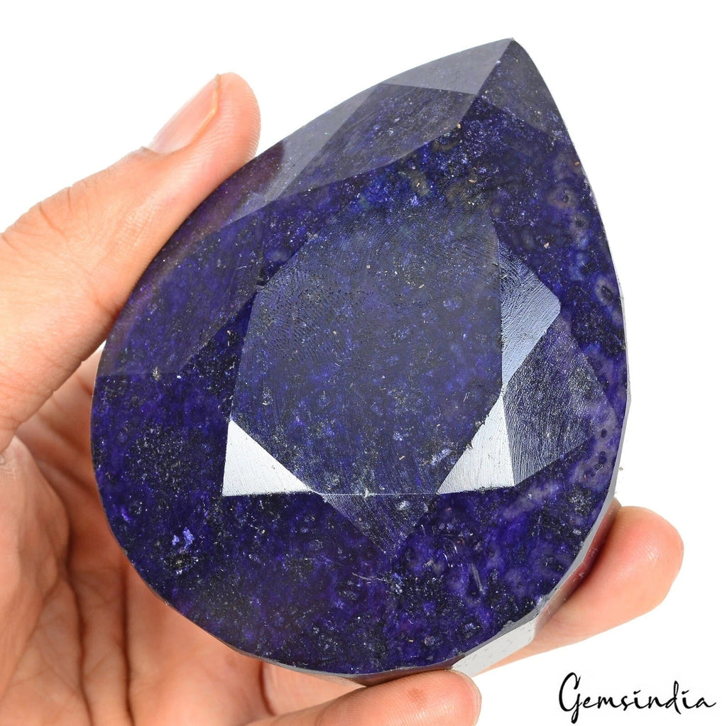 2300 Ct Natural Blue Sapphire Pear Faceted Museum Size Earth Mined Huge Gemstone