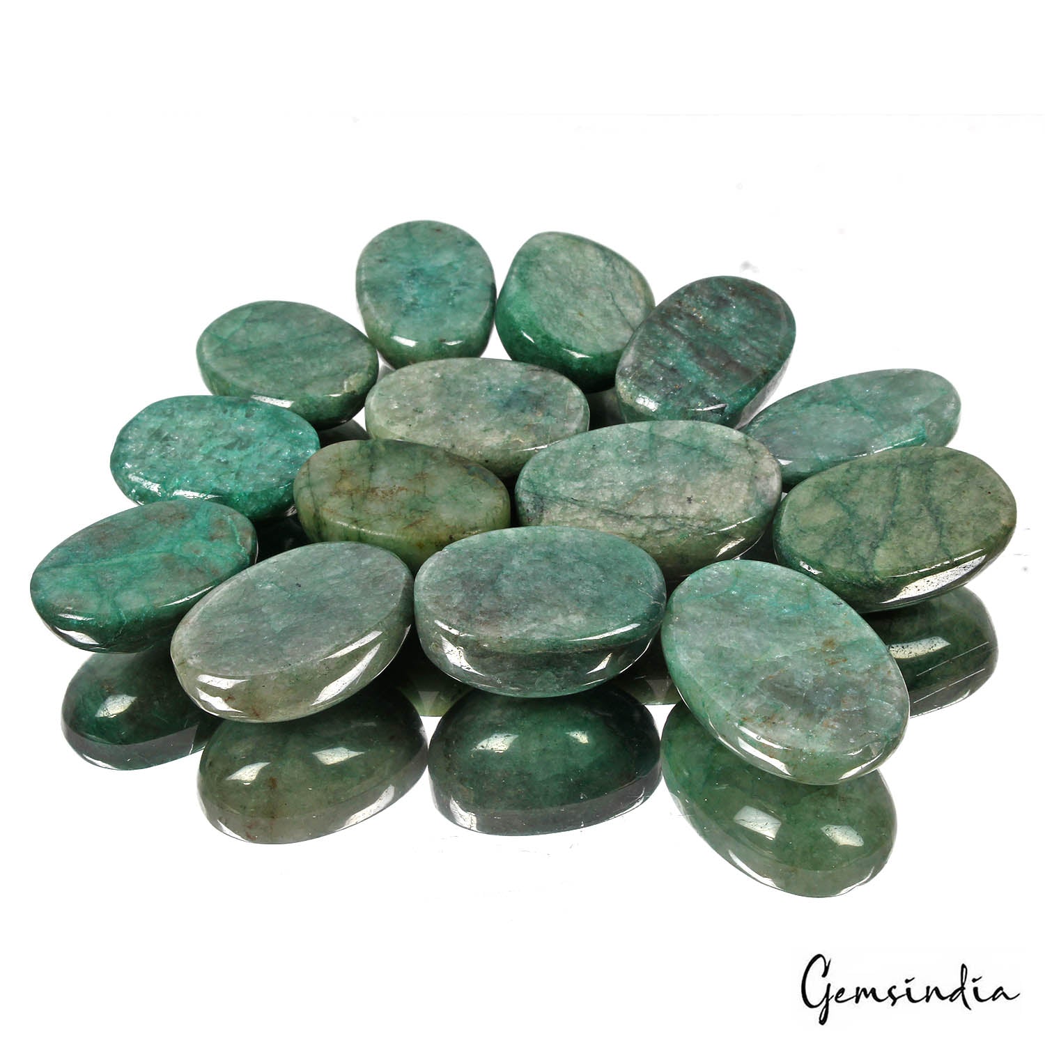 1020 Ct/14 Pcs Natural Brazilian Green Emerald Oval Cab Loose Gems Wholesale Lot