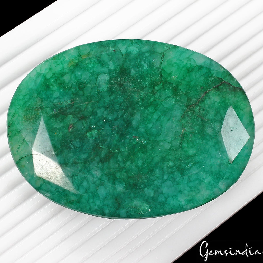 Certified 1970 Cts Natural Brazilian Green Emerald Oval Faceted Huge Loose Gem