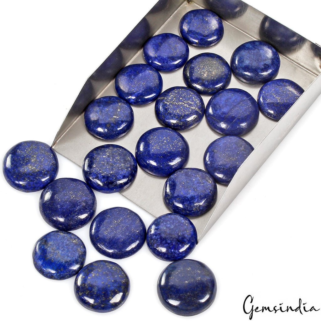 770 Cts/20 Pcs Natural Blue Lapis Lazuli Gold Flecks Round Loose Wholesale Gems