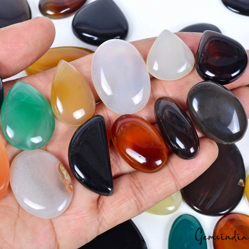 2140 Cts/36 Pcs Natural Untreated Multi Color Onyx Mix Cab Loose Wholesale Gems