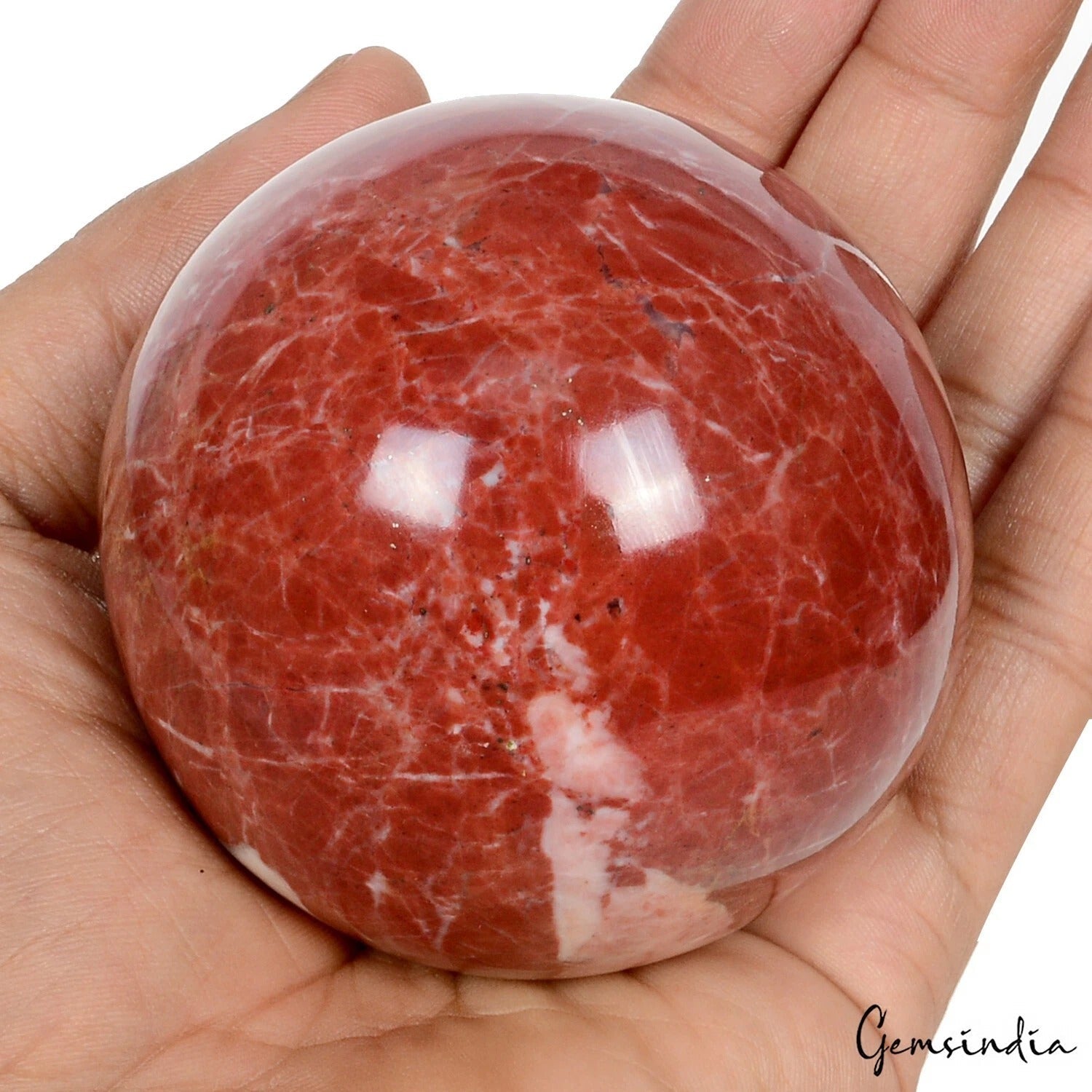 2600Ct Natural Dark Red Jasper Crystal Healing Mineral Sphere Ball Huge Gem 69mm
