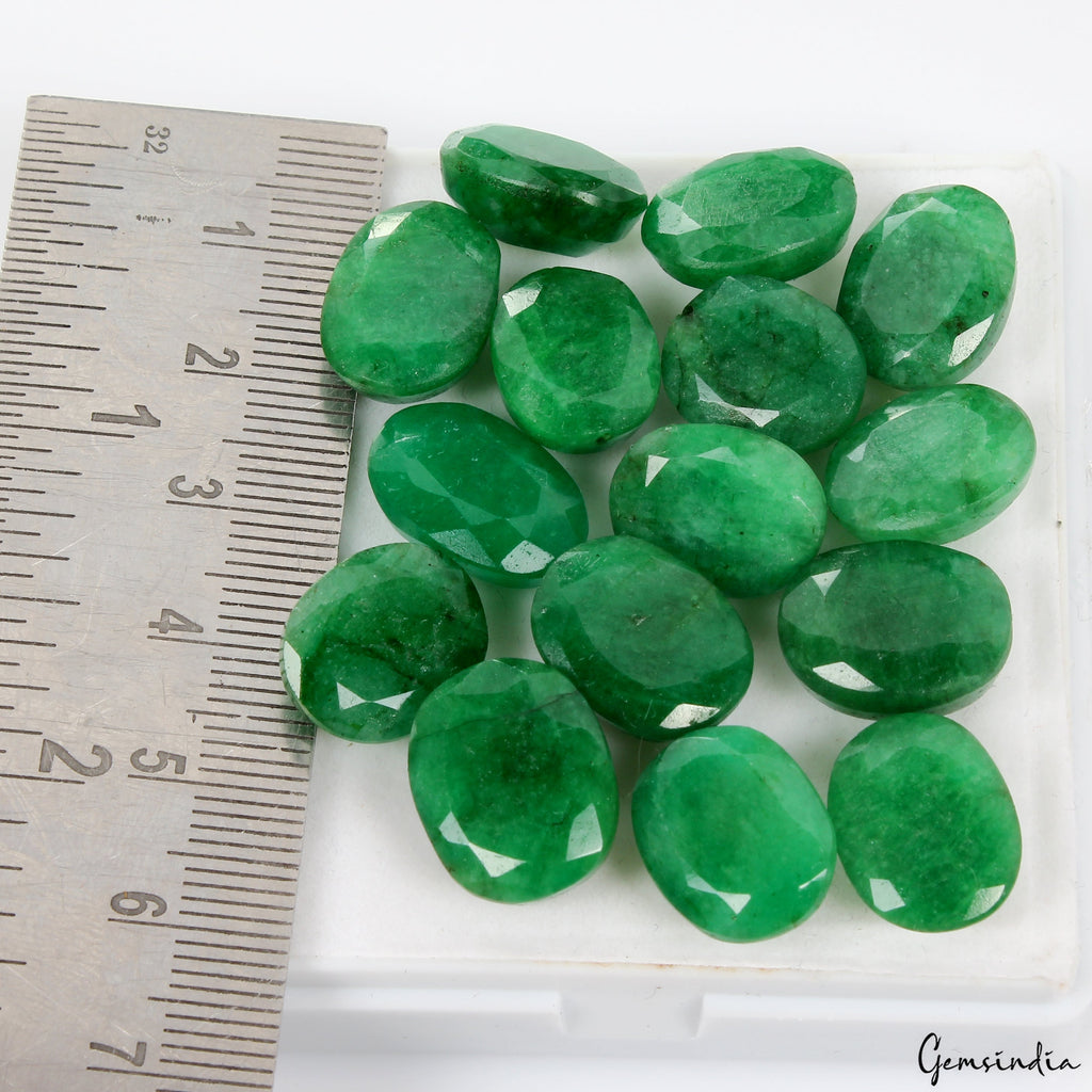 Certified Natural Green Emerald 134 Cts AAA+ Oval Cut Loose Gemstones lot~15 Pcs