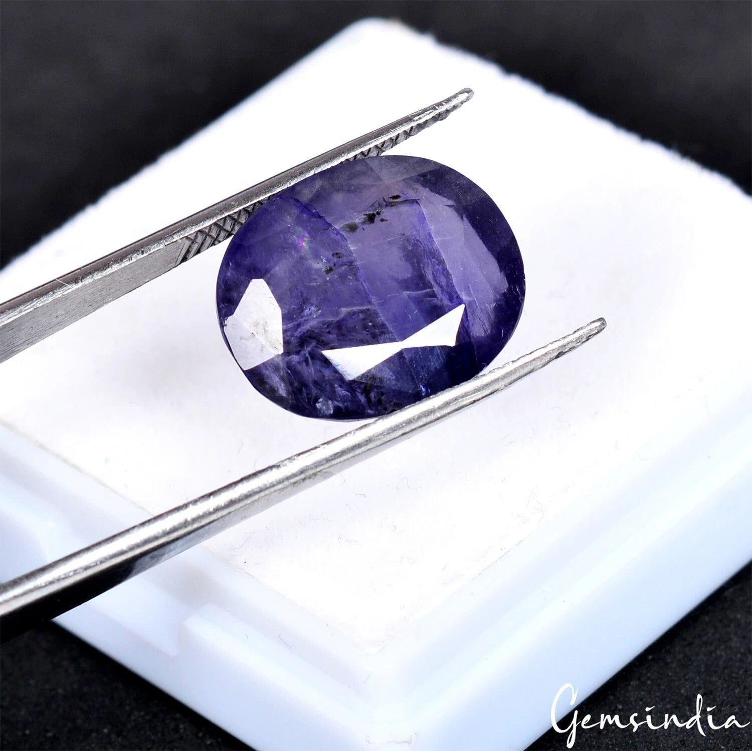 Natural Untreated Blue Iolite Oval Cut Faceted Ring Size Loose Gemstone 9.90 Cts