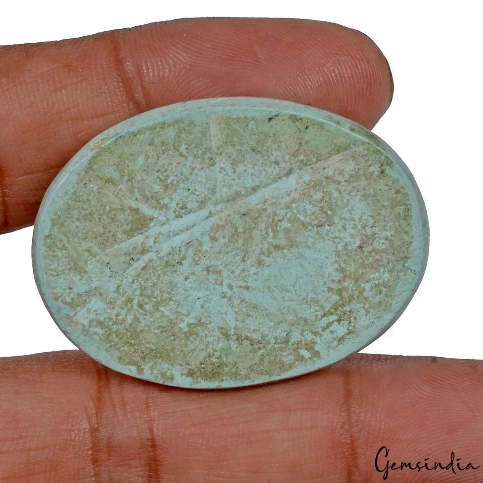 Turquoise Loose Gemstone, Green — 42 x 31 x 7 mm, 68.10 Ct