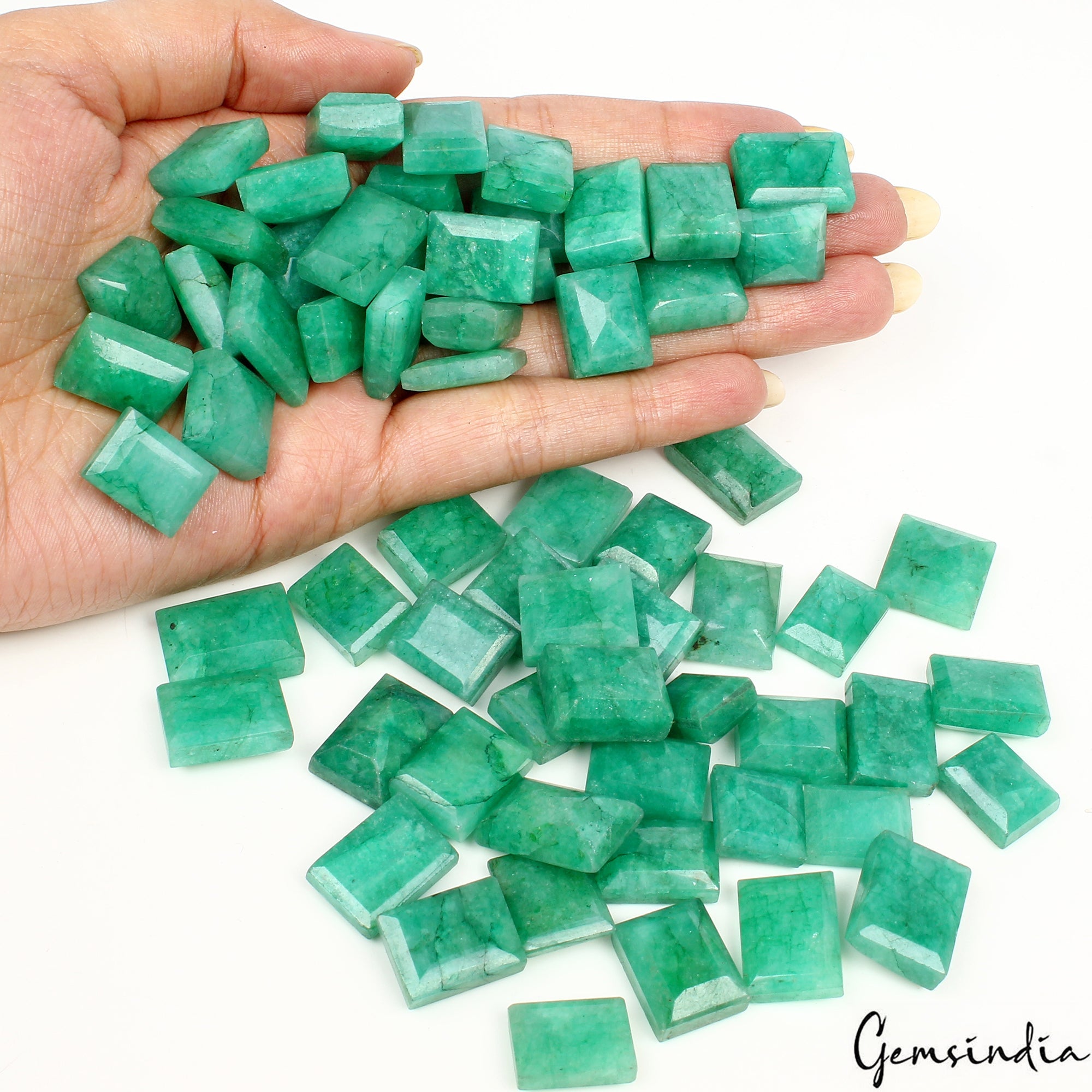 1000 Ct/64 Pcs Natural Brazilian Green Emerald Mixed Baguette Cut Loose Gems Lot