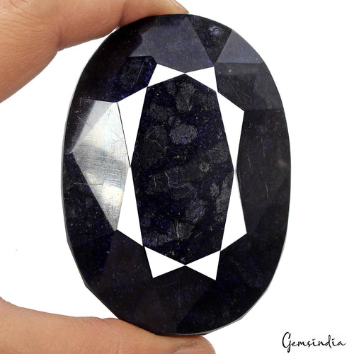 African Blue Sapphire Loose Gemstone, Color Enhanced — 86 x 61 x 36mm, 2020 Ct, Africa