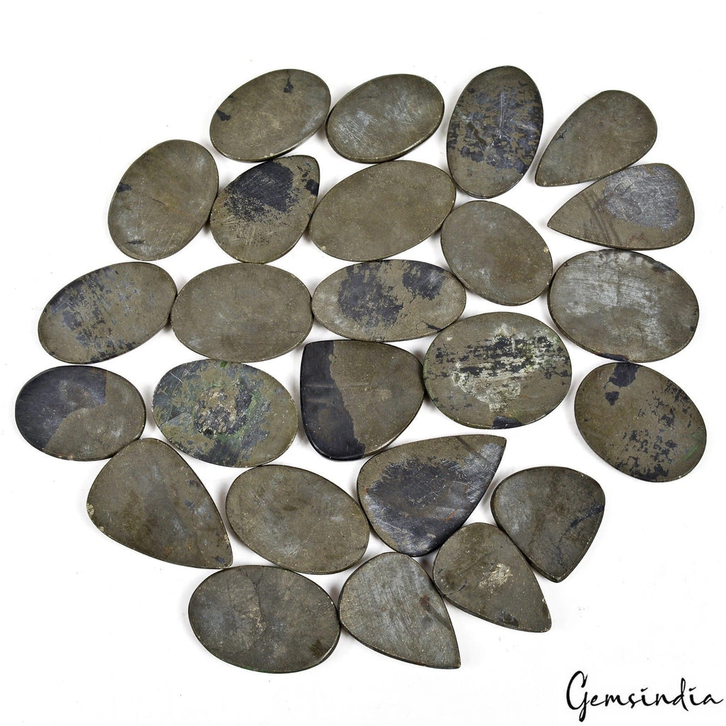 1000 Cts Apache Gold Pyrite Mix Cabochon Loose Gemstone Lot for Jewelry 25-34 MM