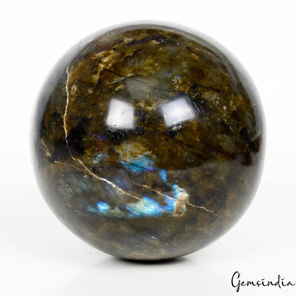 2.6 Kilo Natural Blue Shine Labradorite Crystal Healing Mineral Huge Gem Sphere