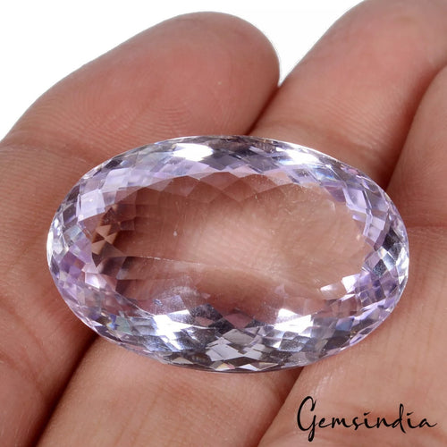 Amethyst Loose Gemstone, Untreated, Lavender — 29 x 19 x 11 mm, 42.10 Ct, Brazil