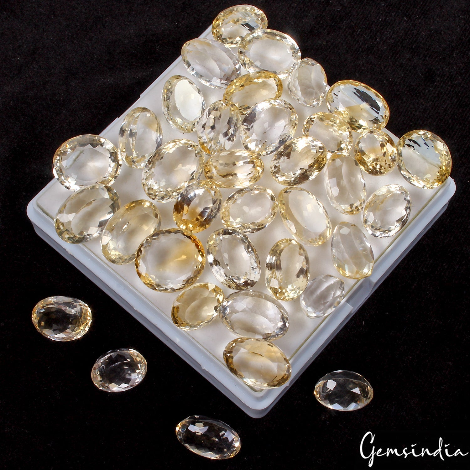 36 Pcs Natural Citrine !4-20mm Unheated Oval Cut Loose Gemstones 585 Cts, Brazil